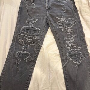 American Eagle Outfitters Ripped Gray Slim Jeans